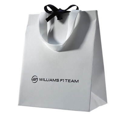 kraft paper bag with ribbon closure