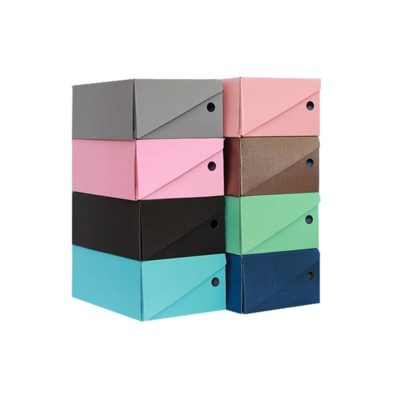 Corrugated cardboard folding shoe box with Logo