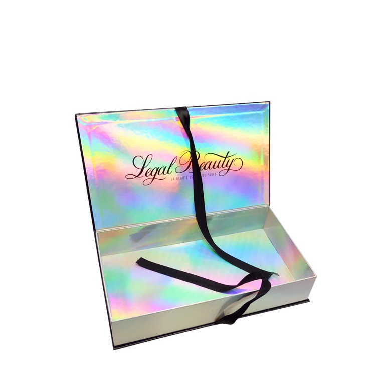 Custom luxury colorized printing Laser paper spray UV cosmetics flip-top Packaging box