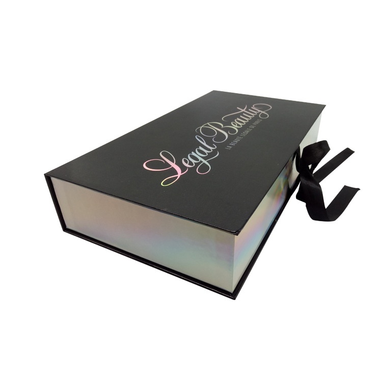 Custom luxury colorized printing Laser paper spray UV cosmetics flip-top Packaging box