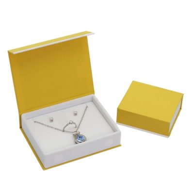 Texture paper jewelry box for ring and necklaces