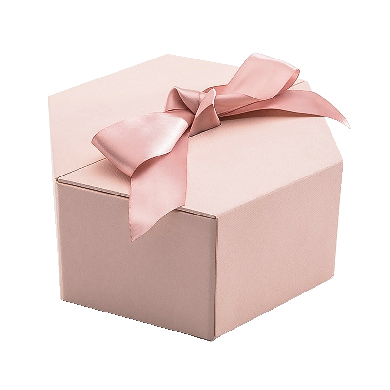 Custom Luxury hexagonal eco friendly flower box with ribbon