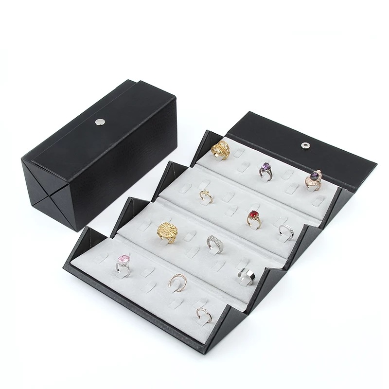 FindingKing 6 Black Velvet Earring Boxes Displays Showcase Gift Box