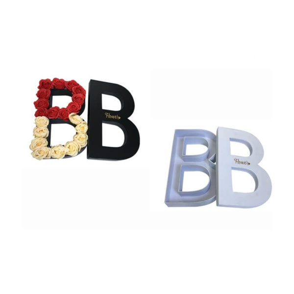 Letter shape packaging flower box for wedding gift