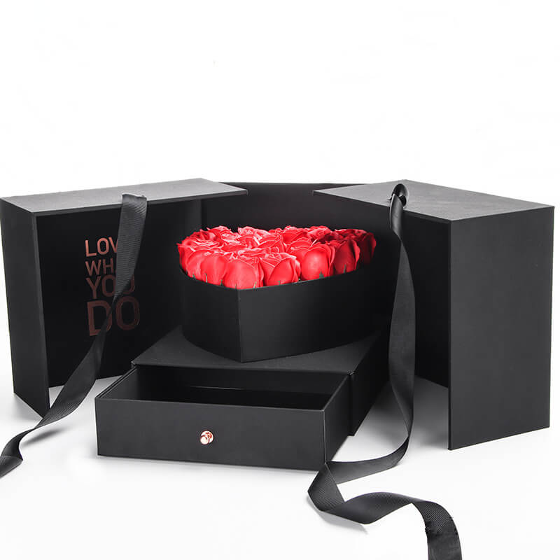 Magic cube gift box creative heart shape surprise flower box1