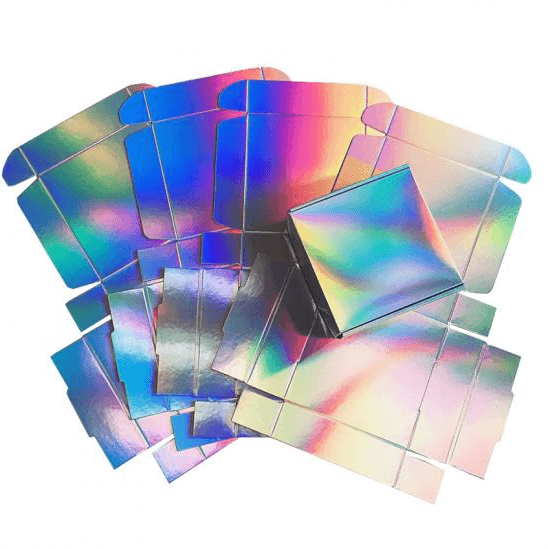 silver holographic paper gift box laser paper packaging box