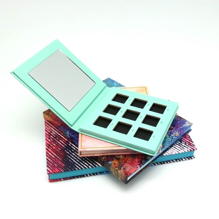 Wholesale Empty Eyeshadow Packaging Magnetic Paper Cardboard Box with Mirror-www.hoocing.com