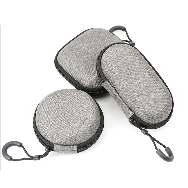 Cheap customized waterproof round earphone small storage zipper eva hard case