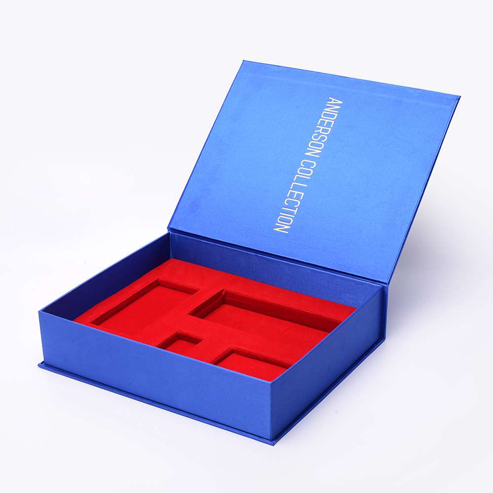 Satin gift cardboard gift box book shaped magnetic rigid box